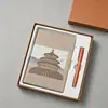 Cuaderno de Negocios A5 Estilo Chino Templo del Cielo en Stock, Cubierta de Cuero Suave PU Engrosada Cuaderno de Oficina al por Mayor, Producto Cultural y Creativo de Souvenir