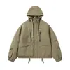 Yidao Vintage 2026 Invierno Nuevo Estilo Americano Ropa de Trabajo para Exteriores Bolsillos Grandes Acolchado Cálido con Capucha Chaqueta Abrigo de Algodón