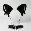 Diadema de encaje con orejas de gato, collar con cascabel, accesorios de lencería para provocar, tocado de uniforme, utensilios sexys para coquetear en la cama en pareja