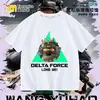 Nova Camiseta Delta Force Weilong Rosa Vermelho Comedor de Ouro Lobo para Meninos, Manga Curta Estudante Solta Tendência