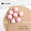 Acessórios para Joias DIY Contas Redondas de 14mm Contas de Madeira Coloridas Acessórios Contas Soltas Contas Redondas Versátil Flor de Sapato Contas Corrente para Celular Feita à Mão