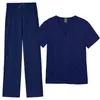 Uniforme Cirúrgico Básico com Gola V para Sala de Operação Hospitalar UTI Enfermeiro Médico Uniforme de Trabalho para Enfermagem Unissex Tamanho Grande Verão