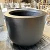 Maceta Florero Ovalado de Terrazo Gris Oscuro Personalizado para Terraza Balcón Zona Industrial Macetero de Cemento de Pie