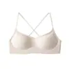 Nuevo sujetador base sin tirantes de escote bajo para mujeres con poco busto, con efecto push-up, tirantes finos, diseño invisible sin costuras y fragancia