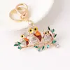 Chaveiro de Coruja com Pedras de Strass Desenho Animado Transfronteiriço Pingente de Animal Acessório de Chaveiro de Bolsa da Moda Fabricante Atacado