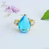 Anillo de Vidrio Colorido Retro Europeo y Americano Ai Yu Banda de Anillo Ajustable Transfronterizo Transmisión en Vivo Venta Caliente Venta al por Mayor S5021511