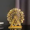 Rueda de la Fortuna Nórdica Adorno Decorativo de Metal para Sala de Estar Mueble de TV, Regalo de Cumpleaños de Lujo Ligero para Niñas, Decoración Creativa para el Hogar