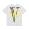 Camiseta de Verano Clásica de Manga Corta para Hombre Vlone Fog Mosaico Estampado Reflectante Marca de Moda V Grande Ajuste Holgado