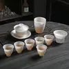 Juego de Té Kung Fu de Porcelana Blanca de Dehua para Uso Doméstico, Juego de Tazas de Té Gaiwan de Lujo Ligero, Nuevo Estilo Chino Regalo de Té