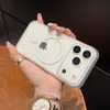 Para iPhone 18 Pro Max Funda Magnética de Acrílico con Sensación de Piel Cubierta Protectora Antigolpes con Airbag para Apple 17