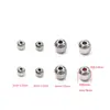 Venta al por mayor de fábrica cuentas de acero inoxidable de sarga con agujero pasante titanio acero cuentas redondas joyería hecha a mano para bricolaje accesorios de joyería