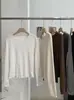 KEKEZOON Camiseta Feminina de Manga Longa com Gola Redonda e Borda de Orelha de Madeira Escovada - Roupa de Inverno para Usar por Baixo, Modelagem Slim Fit, Top Base Valorizador 9391