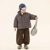 Jaqueta de Algodão Changguo para Meninos Roupa de Inverno Casaco de Algodão Xadrez Retrô Infantil para Crianças Pequenas Jaqueta Acolchoada de Algodão Espessa com Gola Alta