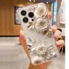 Funda Protectora Transparente Flor de Champán Anticaída Adecuada para Serie Iphone15/16/17 Promax/14