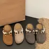 Zapatos Birkenstock de encaje a la moda que combinan bien con faldas, nuevo estilo de verano 2026, de suela gruesa, que aumentan la altura, sin cordones, mules de punta cerrada