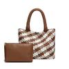 Texted Hand-woven Bag Casual Grande Capacidade Tote Bag Verão Nova Moda Comuting All-match Bolsa de Ombro para Mulheres