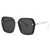Gafas de Sol Polarizadas con Perlas Estilo Influencer de Moda Europea y Americana para Mujer, Gafas de Sol Cuadradas de Calle Únicas con Protección UV