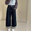 Pantalones para Niña Peces Rojos Pequeños Primavera y Otoño 2026 Nuevo Estilo Conjunto Padre-Hijo Moda de Otoño para Niños Jeans Casuales con Puño