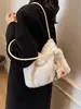 Bolsa de Pelúcia da Moda para Mulheres 2025 Nova Bolsa Tote Tendência Bolsa de Ombro Tendência Bolsa de Ombro de Pelúcia Estilo Coreano Transfronteiriça