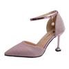Sapatos de Salto Alto para Mulheres, Lançamento Verão 2025 Versátil Salto Fino Salto Médio Sapatos Femininos para Uso Externo, Estilo Fivela de Uma Tira, Sapatos Individuais Elegantes
