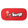 Estojo de Lápis Snoopy Preto e Branco Impressão de Nova Animação Envolvendo Homens e Mulheres Estudantes Lona Grande Capacidade Bolsa para Material Escolar