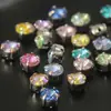 6mm Satélite Colorido Laser K9 Vidro Garra Pequena Redondo Proteína Cristal Iridescente Costurado à Mão Strass para Decoração de Roupas DIY