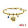 Pulsera Europea y Americana transfronteriza hueso de serpiente día del maestro acero inoxidable diamante azul conmemorativa regalo de vacaciones grabado pulsera de acero de titanio al por mayor