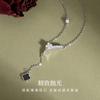 Collar de trébol de cuatro hojas de la felicidad de la rueda de la fortuna plata de ley s925 joyería de nicho de lujo ligero para mujer venta al por mayor venta caliente transfronteriza