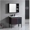 Gabinete de Baño Minimalista Moderno Aleación de Aluminio Lavabo Integrado Lavabo Cerámico Combinación Espejo Tocador de Baño Espejo Gabinete