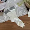 Meias de Renda Floral para Mulheres, Meias de Cano Médio, Meias Finas de Algodão para o Verão, Meias Largas Respiráveis de Malha Estilo Japonês