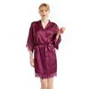 Camisón Sexy de Satén Transfronterizo de Amazon con Encaje, Mangas Tres Cuartos, Bata de Casa para Mujer, Estilo Delgado de Verano