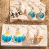 Joyería de conchas transfronteriza europea y americana Juego de pendientes de estrella de mar bohemia Pendientes de concha y vieira estilo playa