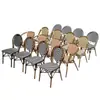 Mesa de Jantar Externa em Mármore Ardósia Estilo Francês Café Restaurante Ocidental Loja de Chá de Leite Pousada Conjunto de Mesa e Cadeiras Rústico em Rattan
