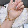 Tienda de oro mismo estilo chapado en oro 999 pulsera de cintura estrecha temperamento simple pulsera para mujer joyería popular en línea popular envío gratis al por mayor
