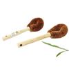 Escova de lavar panelas de palma de coco natural cabo longo cabo de madeira não arranha a panela antiaderente óleo Escova Marrom panela artefato de lavar panelas de cozinha