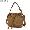 Bolsa casual das mulheres bolsa impermeável bolsa diagonal de lona com primeira camada de couro de cor sólida saco de ombro transbordamento fornecimento de fábrica