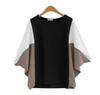 Camiseta casual estilo coreano japonês, estilo japonês, Lotte, moda sudeste asiático, costura, manga morcego solta, gola redonda