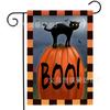 Bandera de Jardín de Halloween de Venta Caliente Transfronteriza, Enano Murciélago Telaraña Decoración de Patio Bandera de Jardín de Lino de Doble Cara