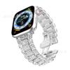 Adequado para Pulseiras Apple Watch, Pulseiras de Metal Aço Cravejadas com Diamantes, Pulseiras Totalmente de Diamante Appleiwatchs1109, Produtos Quentes Transfronteiriços