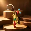 Acessório de chaveiro com pingente de carpa em liga de estilo étnico chinês com toque de alta qualidade, pequeno acessório decorativo atacado