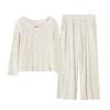 Pijama Acolchado de Modal con Hilo para Mujer, Pantalones de Manga Larga, Jersey, Casual, Sencillo, Fresco, Conjunto de Dos Piezas para Casa