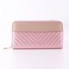 Billetera larga acolchada para mujer con cremallera y combinación de colores, billetera para mujer a Figura D, fábrica mayorista de bolsos dengxing