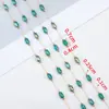 Cadena de cuentas de cristal facetado rectangular de acero inoxidable 304, colorida, para collar, pulsera, joyería hecha a mano, accesorios de cadena suelta