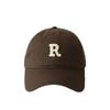Gorra de Béisbol Estilo Americano Simple Letra R Etiqueta para Mujer Hombre Verano Combinación Total Moda Calle para Fashionistas Cara Pequeña Cabeza Grande