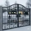 Puerta de Patio de Hierro Forjado Estilo Europeo Puerta de Jardín Villa de Campo Pasillo Exterior Doble Puerta Batiente Entrada Simple/Doble Pasillo de Acceso Puerta de Hierro