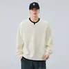 Sudadera de dos piezas de imitación para hombre, nueva colección de otoño, top casual de moda con cuello redondo, camiseta de manga larga estilo americano holgada, venta al por mayor