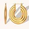 Joyería de Acero Inoxidable, Nuevo Estilo Popular en Europa y América, Diseño Exagerado Hueco, Pendientes de Alta Gama, Chapados en Oro de 18K, Pendientes de Moda con Diamantes