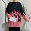 Suéter Tricotado Chama Azul Estilo Japonês Suave Espesso Outono e Inverno Tendência Nacional Hip-Hop Solto Roupa de Casal Venda por Atacado Senso de Design