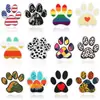 Adesivos de Tecido Bordados de Patas de Animal de Estimação Padrão Paisagem Amor Patas Adesivos Bordados em Computador Adesivos Decorativos para Bolsa de Animal de Estimação