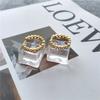 Pendientes circulares de metal sencillos de moda con diseño de nicho de estilo frío y circonitas, pendientes con personalidad y temperamento para mujer.